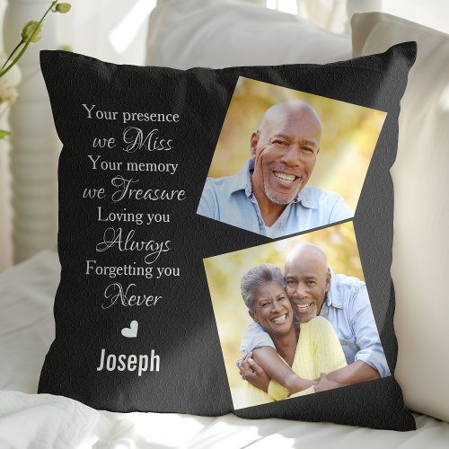 Personalized Memorial Keepsake Remembrance Photo Throw Pillow