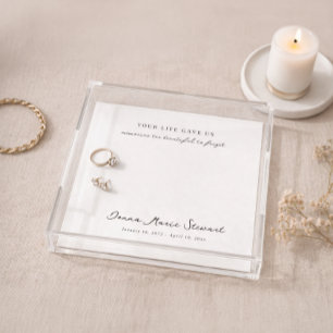 Personalized Memorial Keepsake Sympathy Gift Acrylic Tray