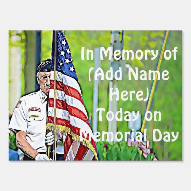 Personalized Memorial Memorial Flag Yard Sign (Front)