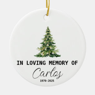 Personalized Memorial Minimalist, In Loving Memory Ceramic Ornament