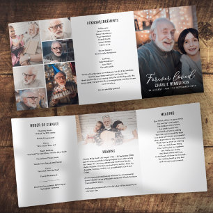 Personalized Memorial Order Of Service 6-Photo Tri-Fold Program