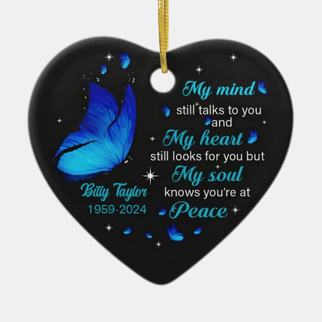Personalized Memorial Ornaments My Mind Still Talk (Front)