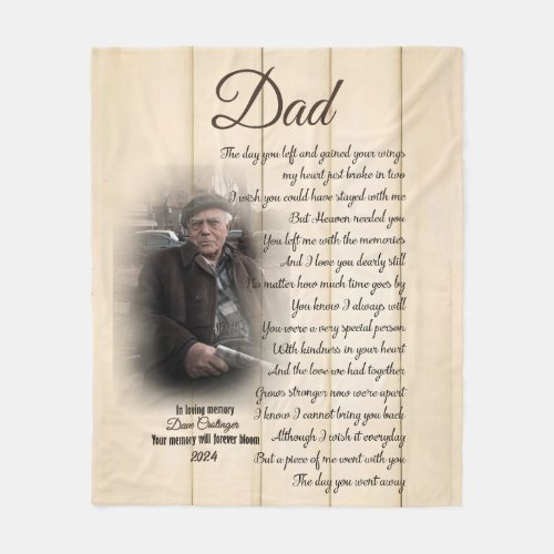Personalized Memorial Photo Blanket For Loss Of