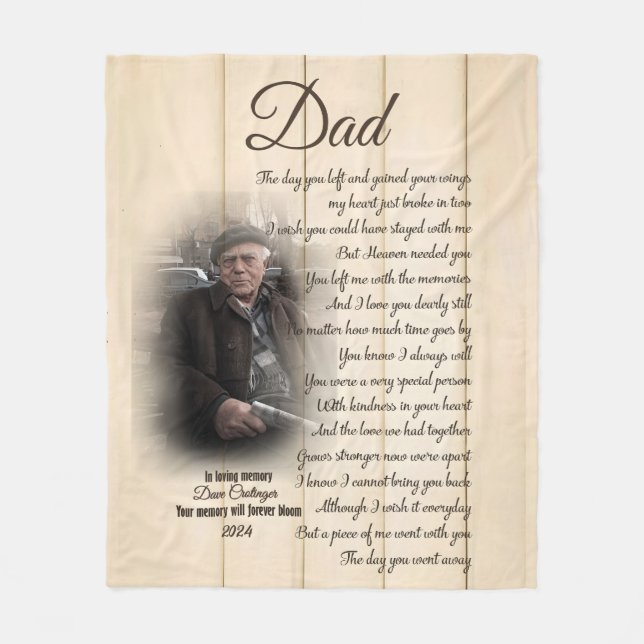 Personalized Memorial Photo Blanket For Loss Of (Front)
