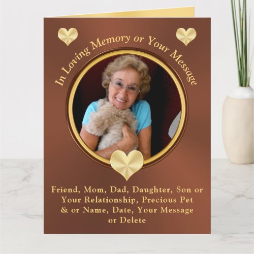 Personalized Memorial PHOTO Cards Name Message Card