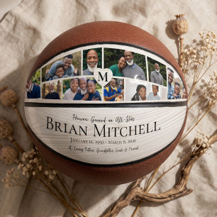 Personalized Memorial Photo Collage Keepsake Basketball