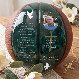 Personalized Memorial Photo Dove Cross Keepsake Basketball