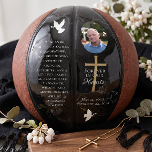 Personalized Memorial Photo Dove Cross Keepsake Basketball