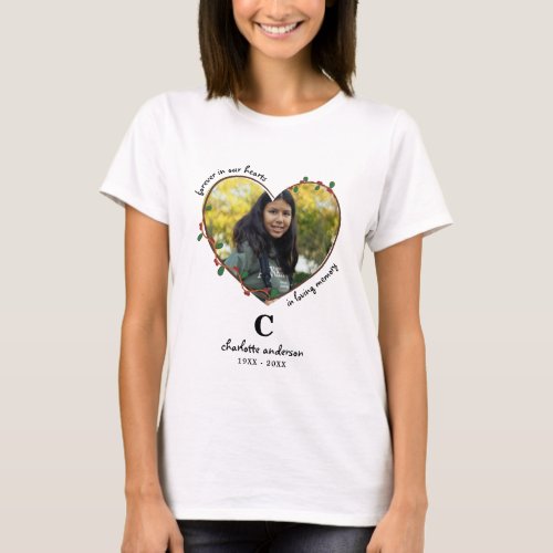 Personalized Memorial Photo Forever In Our Hearts T_Shirt