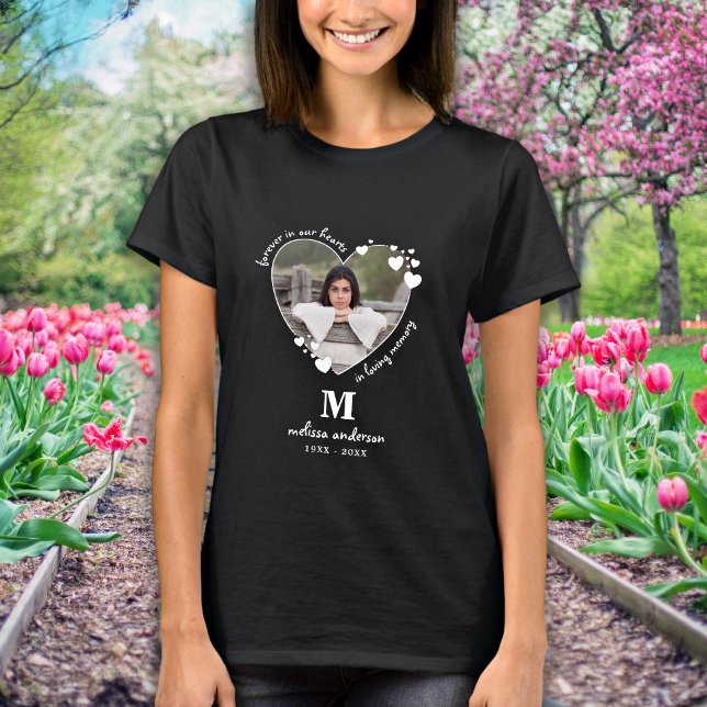 Personalized Memorial Photo Forever In Our Hearts T-Shirt (Creator Uploaded)