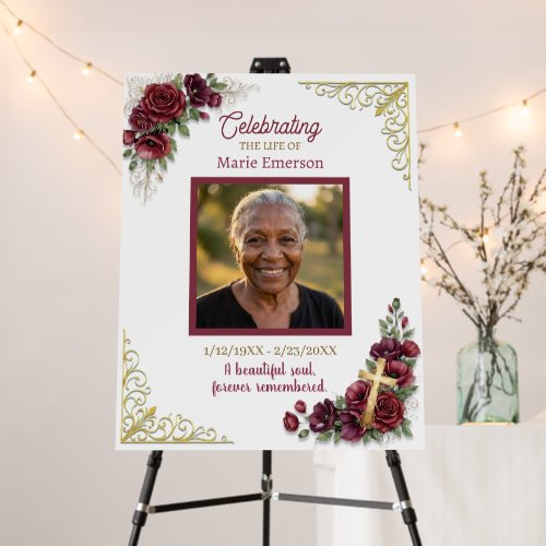 Personalized Memorial Photo Funeral Welcome Guests Foam Board