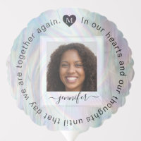 Personalized Memorial Photo Heart Monogram   Balloon