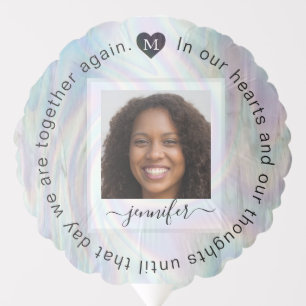 Personalized Memorial Photo Heart Monogram Balloon