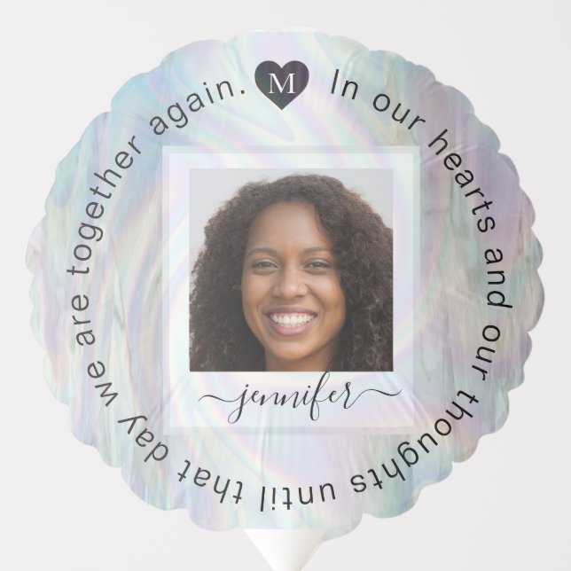 Personalized Memorial Photo Heart Monogram   Balloon (Front)