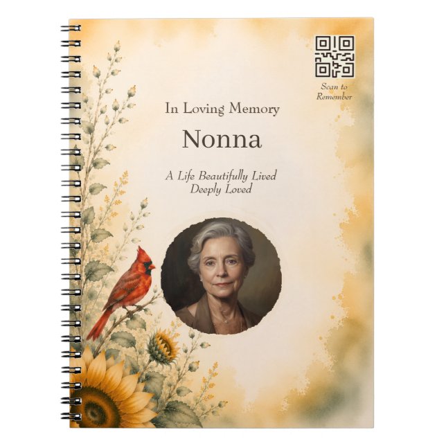 Personalized Memorial Photo Journal with QR Code (Front)