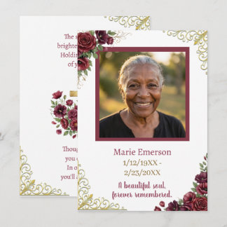 Personalized Memorial Photo Keepsake Card