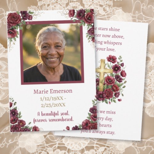 Personalized Memorial Photo Keepsake Card