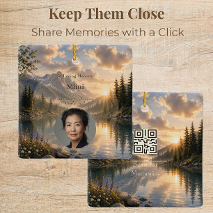 Personalized Memorial Photo Ornament with QR Code