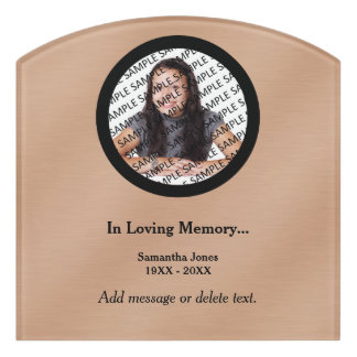 Personalized Memorial Photo Template Bronze Sign