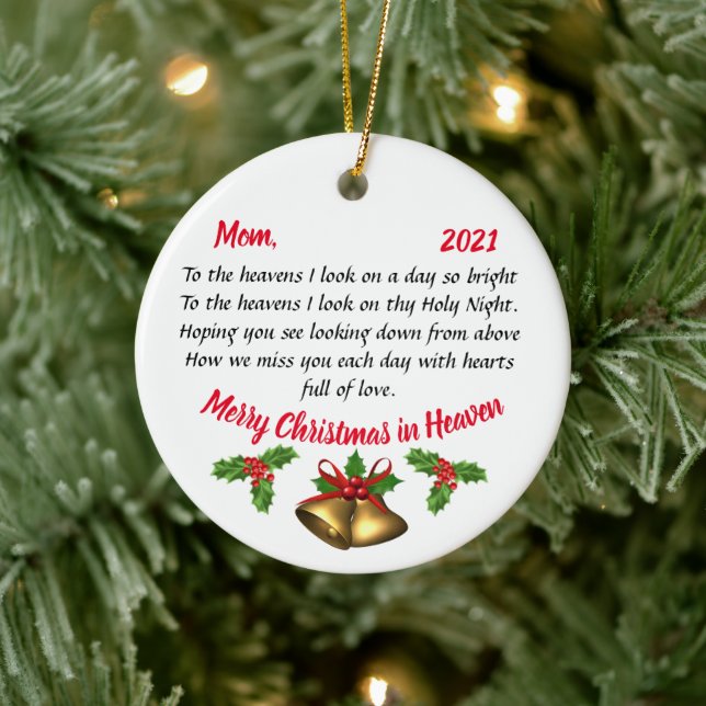 Personalized Memorial Poem Ornament  (Tree)