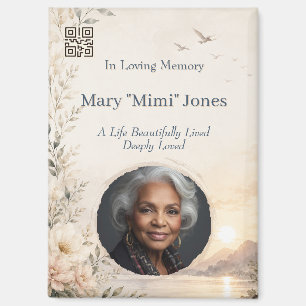 Personalized Memorial QR Code Magnet Custom