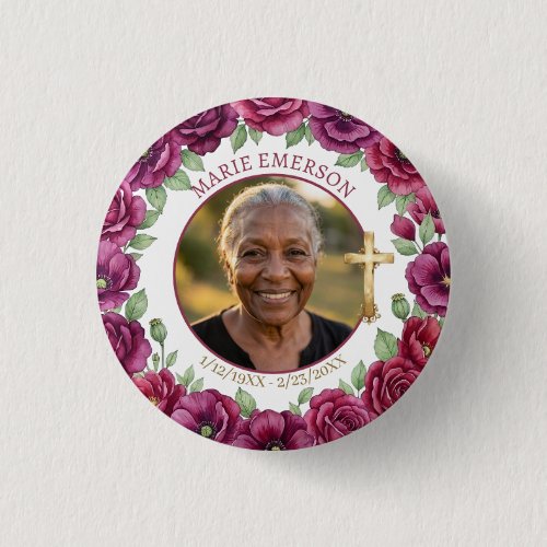 Personalized Memorial Remembering |  Photo Button