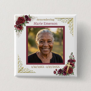 Personalized Memorial Remembering Photo Button