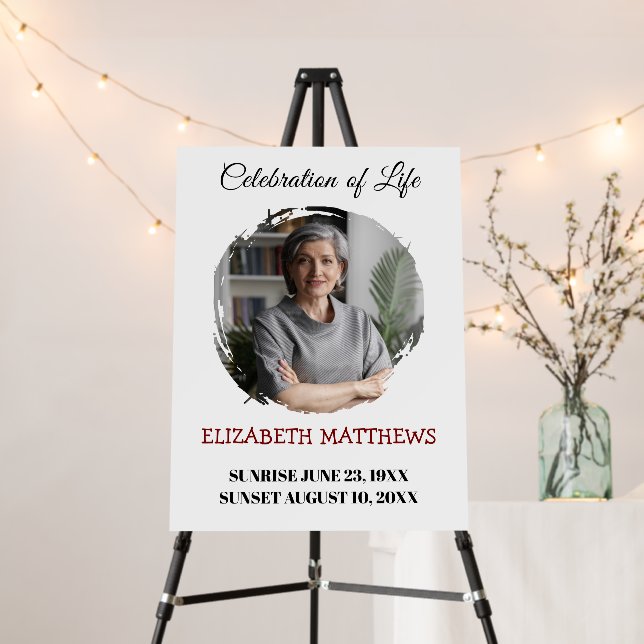Personalized Memorial Remembrance Gift Funeral RIP Foam Board (In Situ (Stand))