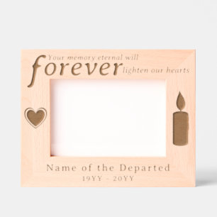 Personalized Memorial Remembrance Hearts, Candle Engraved Frames