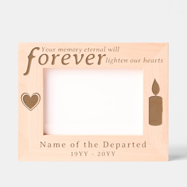 Personalized Memorial Remembrance Hearts, Candle Engraved Frames (Front)