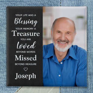 Personalized Memorial Remembrance Poem Photo Button
