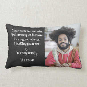 Personalized Memorial Remembrance Sympathy 2 Photo Lumbar Pillow