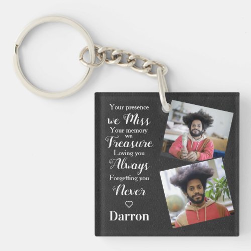Personalized Memorial Remembrance Sympathy Photo Keychain