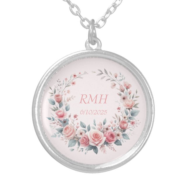 Personalized Memorial Rose Necklace (Front)