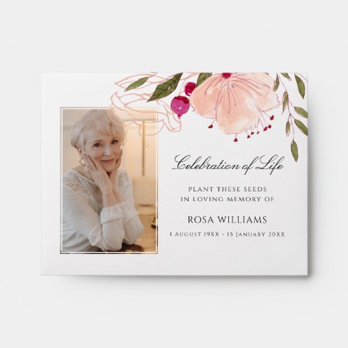 Personalized Memorial Seed Packets for Funerals  Envelope