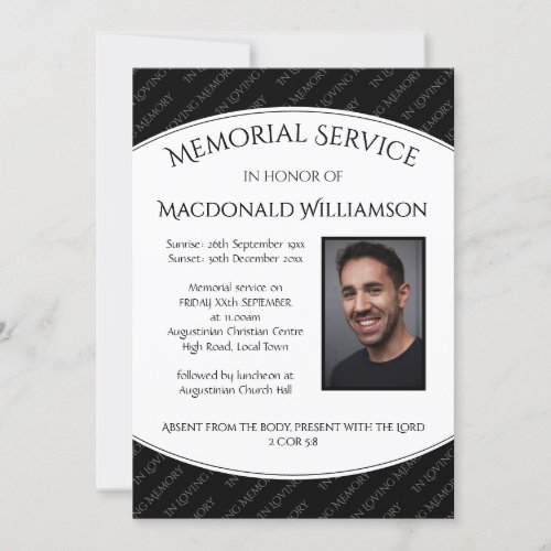Personalized MEMORIAL SERVICE ANNOUNCEMENT