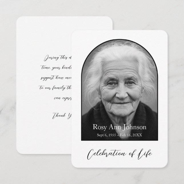 Personalized Memorial Thank You Card (Front/Back)