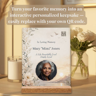 Personalized Memorial with Photo and QR Code Acrylic Sign
