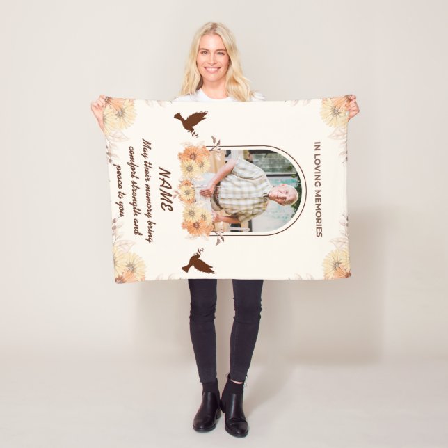 Personalized Memorial with Photo In Loving Memory Fleece Blanket (In Situ)