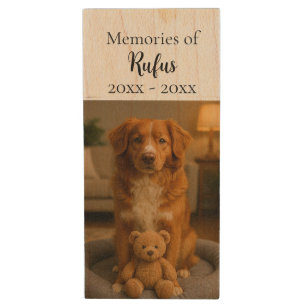 Personalized Memories Photo and Text Wood Flash Drive