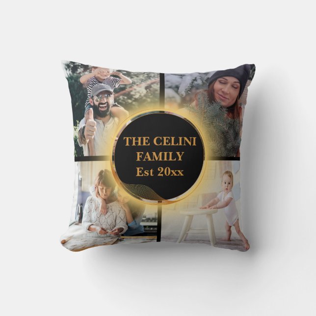 Personalized Memories: Square Photo Collage  Throw Pillow (Front)