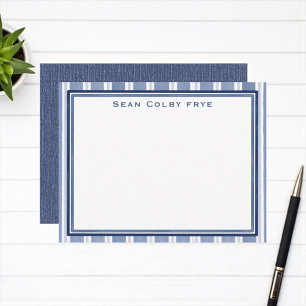 Personalized Men’s Blue Custom Stationery Note Card