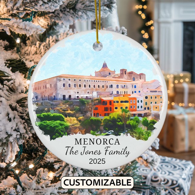 Personalized Menorca Ornament, Spain Ceramic Ornament (Creator Uploaded)