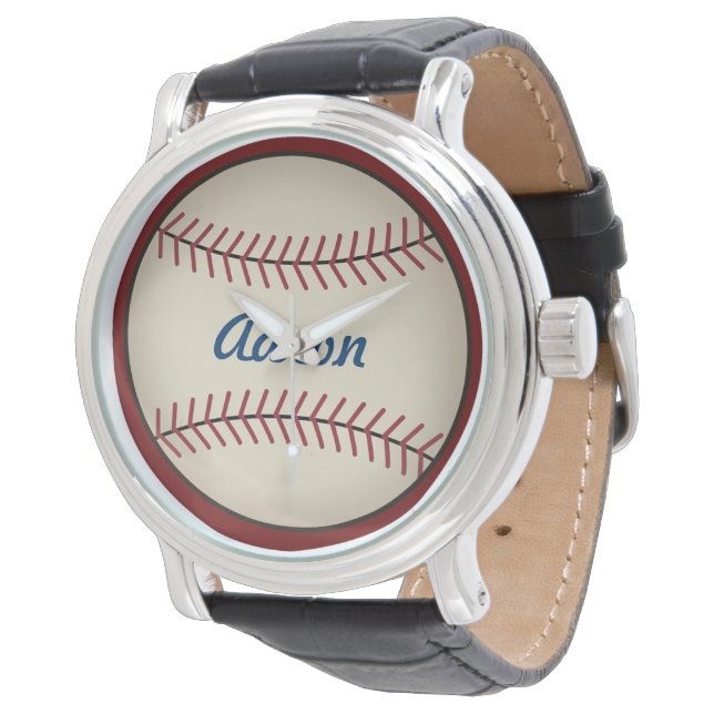 Personalized Men's Baseball Watch Gift (Angled)