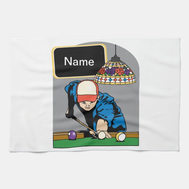 Personalized Mens Billiards Towel (Horizontal)