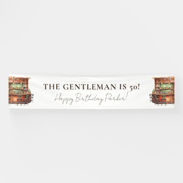 Personalized Men's Birthday Bar Banner (Horizontal)