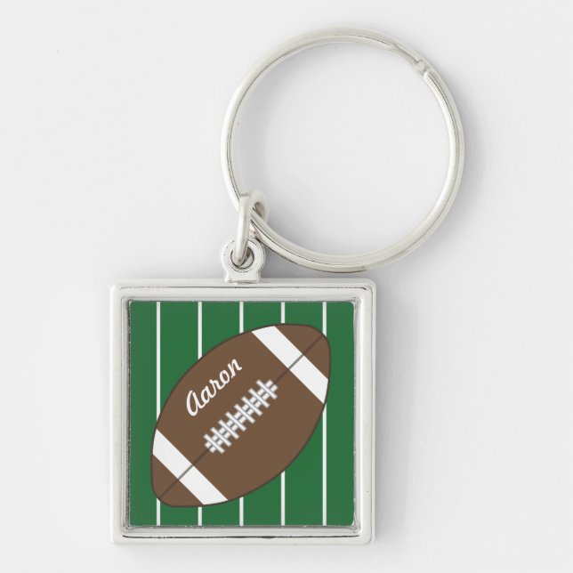 Personalized Men's Football Keyring Keychain Gift (Front)