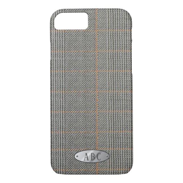 Personalized Mens Grey tweed Look Phonecase Case-Mate iPhone Case (Back)