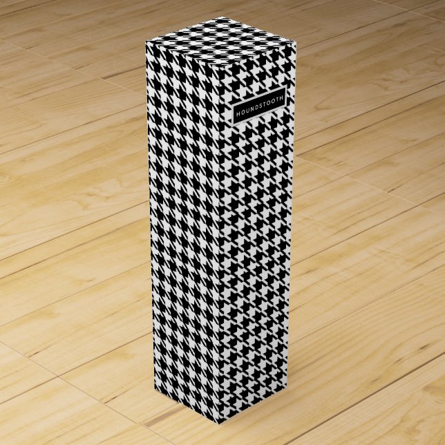 Personalized Mens HOUNDSTOOTH Pattern WineBox Wine Box (Front)