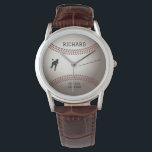 Personalized Men's Inspired Baseball Souvenir Gift Watch<br><div class="desc">Are you looking for a unique and personalized gift for the baseball fan in your life? Look no further than our Personalized Men's Baseball Souvenir Gift Watch! This stylish watch is the perfect way to show your loved one how much you care. It features a sleek design with a baseball...</div>